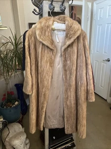 Vintage Nerz braun Pelzmantel lang Damen - Bild 1 von 9