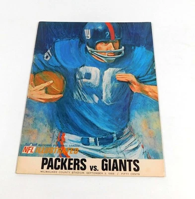 1966 New York Giants at Green Bay Packers NFL Football Program 9-3-66 - Image 1 of 2