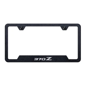 Au-TOMOTIVE GOLD Textured Black Laser Etched Cutout Bottom License Plate Frame - Bild 1 von 2