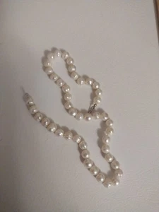 Echte Südsee Barock Perlen geknotet gebrochen Halskette muss neu bespannt werden  - Bild 1 von 5