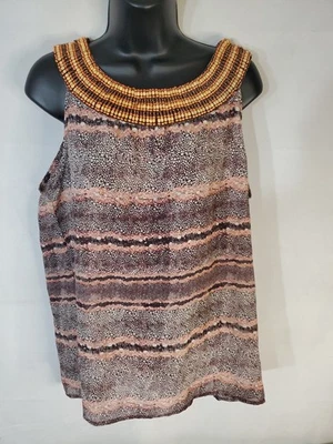 Dalia Women's Beaded Sleeveless Boho Blouse Size Large - Image 1 of 4