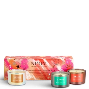 NEOM Wellbeing Wishes Candle Trio 75g - Present/Gift - Picture 1 of 6