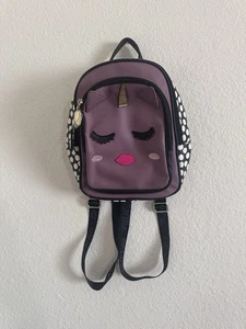 Luv Betsey Johnson kleiner Rucksack gepunktet lila Einhorn - Bild 1 von 6