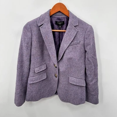 Blazer TALBOTS mezcla de lana cuello con muescas lavanda púrpura // 4 Petite  Foto 1 de 4