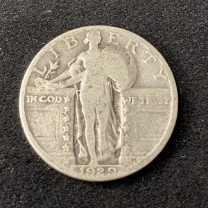 Moneda de Estados Unidos 1929-P Standing Liberty Quarter 25c 90% plata envío gratuito - Imagen 1 de 2