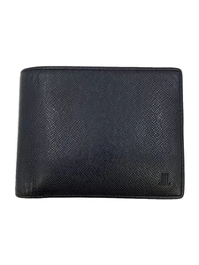 LANVIN Bi-fold Wallet Leather Black Plain Men's - Picture 1 of 7