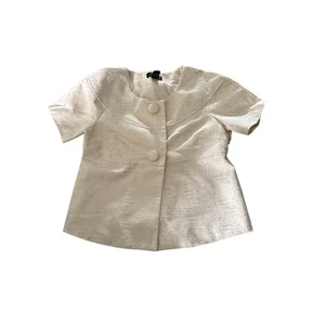 Silkland Women's Crop suit Blazer Gold metallic Cream Blazer 4P - Picture 1 of 8