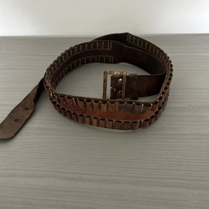 Bullet Stud Belt vintage Leather  100 Bullet Holders Gun Hunting Outdoors - Bild 1 von 16