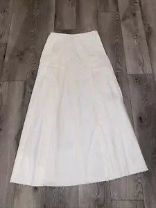 Massimo Dutti Long Pleated High Waist Denim White Skirt XS - Picture 1 of 10