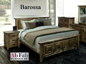 BAROSSA KING SINGLE TIMBER BEDROOM SUITE 1 X BED 1 X BEDSIDE CHEST 1 X TALLBOY - Picture 1 of 5