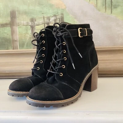 Hippie прачечная Cleo черный искусственной замши пятки ботинок размер 9 М на шнуровке молнии - Изображение 1 из 4