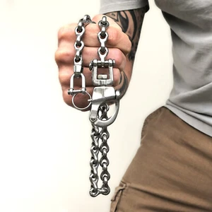 Edelstahl Hosenkette Biker Wallet Chain Schlüsselkette Kette Gelbeutel Männer - Bild 1 von 11