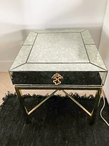 Jonathan Adler Antiqued Mirror Side-Table - Delphine Colle tion - Picture 1 of 8