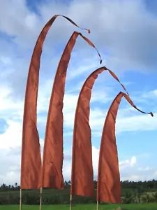 Balifahne Set Bali Fahne Garten-Fahne Kupfer Rot Braun mit Teleskopstange 400cm - Bild 1 von 6