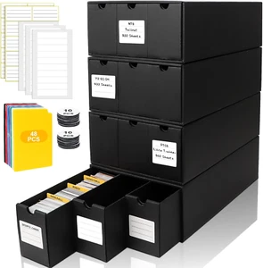 Trading Card Storage Box with 12-600 CT Boxes and 48 Dividers, 12000+ Capacity - Picture 1 of 13