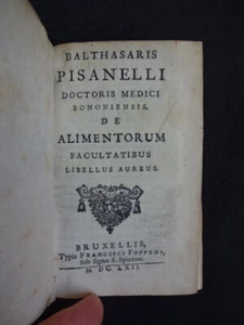 BALTHASAR PISANELLI - De Alimentorum facultatibus libellus aureus. Cuisine - - Picture 1 of 7