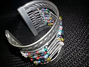 Bracelet, Cuff 2 1/4" Multi-colored - super cute - FREE SHIPPING TO YOU! - Picture 1 of 1