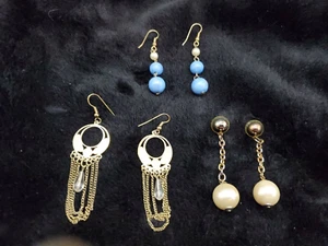 3 Pair Beautiful Drop Mixed VTG Earring Lot G8 - Picture 1 of 4