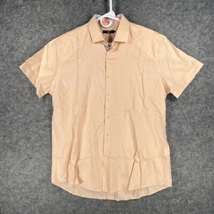 Stone Rose Shirt Men's Size 4 Orange Short Sleeve Button Up Summer Shirt - Picture 1 of 8