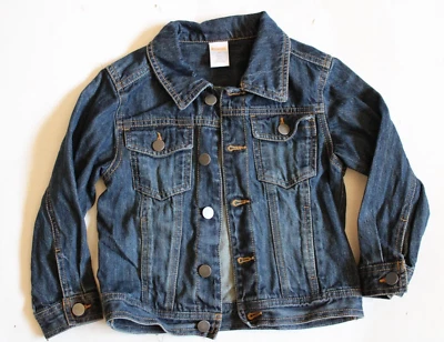 Chaqueta de mezclilla de algodón azul oscuro Gymboree para niños talla XS 4 Foto 1 de 3
