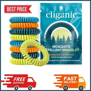 Cliganic 10 Pack Mosquito Repellent Bracelets Individually Wrapped, Quality-USA. - Picture 1 of 8