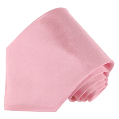Corbata Hombre 100% Seda Color Rosa Sólido Foto 1 de 3