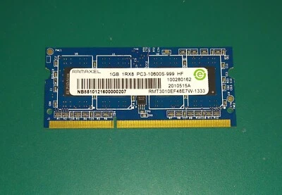1x1GB Memoria Ram DDR3 Sodimm Ramaxel 1GB 1Rx8 PC3-10600S-999 HF 1333Mhz - Immagine 1 di 2