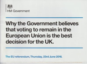 POLITICS - HM GOVERNMENT EU REFERENDUM BOOKLET 2016 &' THE TIMES' POLL RESULTS - Picture 1 of 3