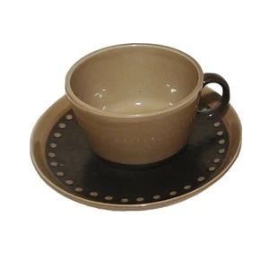 Mid Century MCM Vintage Franciscan Discovery Tahiti Cup & Saucer Olive USA MADE - Picture 1 of 7