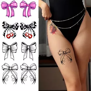 8x Muszka Sexy Tymczasowy tatuaż Pin Szary Muszka Wiśnia Sztuczny tatuaż Uda Pośladki - Zdjęcie 1 z 3