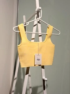 Ghanda lemon ribbed singlet top - size XS-S - brand new - Picture 1 of 1
