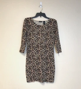 Moda International Leopard Print Pullover Sz Medium Cotton Blend Women's Sweater - Picture 1 of 13