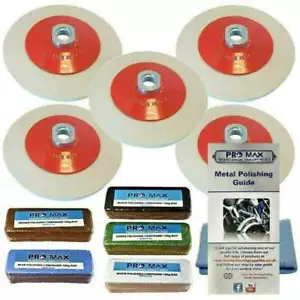 Angle Grinder Metal Polishing Buffing Kit Aluminium Alloy Steels 11pc - Pro-Max - Picture 1 of 4