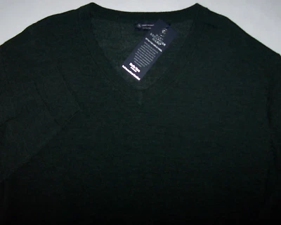 Nuevo con etiquetas Suéter Hart Schaffner Marx VERDE ABETO BREZO LANA MERINO Cuello en V Hombres 2XB Foto 1 de 3