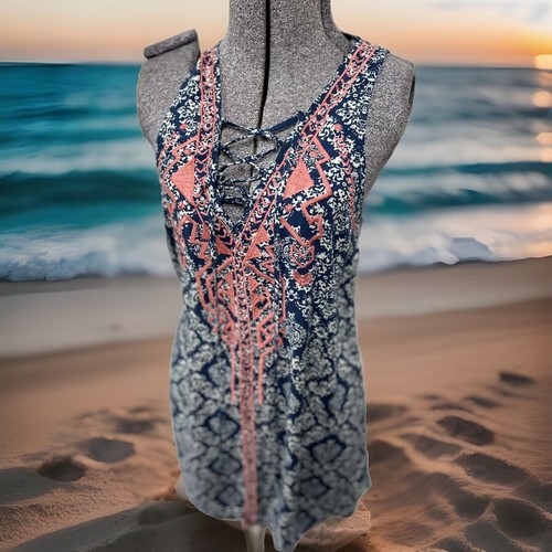 PALM ANGELS Pomodoro volante taglia S piccolo boho stringato anteriore svasato Anthropologie