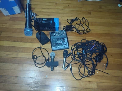 Bundled  3 mic  cables &  XENYX 1002FX MIXER W/ EFFECTS Tested Working - Image 1 of 4