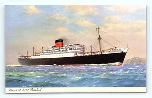 Ak Cunard RMS Parthia Transatlantische Personenfracht Ozean Liner Schiff - Bild 1 von 3