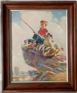 Rare Original Anthony Cucchi Illustration Art Painting Signed 1930-40s? - Picture 1 of 8
