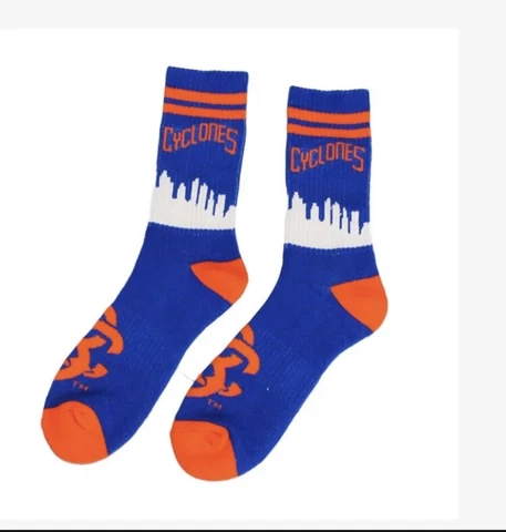 7/15/2022 BROOKLYN CYCLONES SGA LOGO NEW YORK SKYLINE SOCKS BLUE ORANGE NY METS Cover