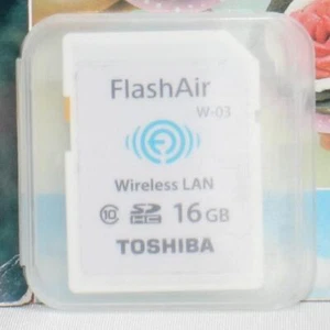 TOSHIBA FlashAir W-03 16GB Wireless Memory Card Used From japan - Picture 1 of 1