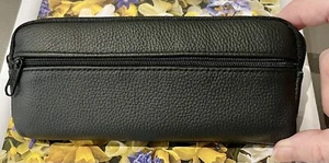 R. MONZO OF SPAIN - QUALITY SOFT BLACK MATT LEATHER GLASSES CASE - NEW ! - Picture 1 of 9