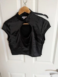 Topshop Crop Silk Top Size 10 - Picture 1 of 2