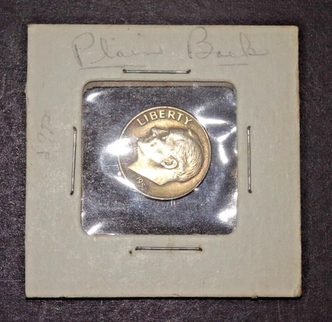 1957  Roosevelt Dime - BLANK BACK - Error - Silver - Light Toning - see pictures Cover