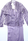 NWT - SOULMATES T6110 2-PC DRESS w/CROCHETED Silk JACKET Lavender, Size: XL