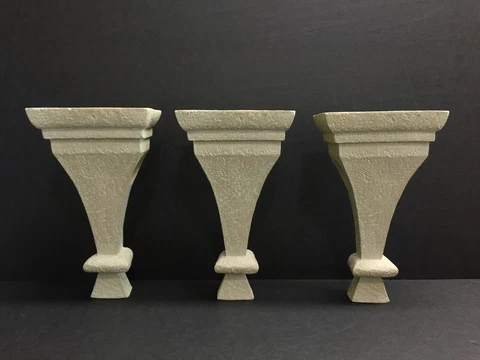 Set 3 Resin Wall Sconce Corbels, Curtain Rod Holders, 7.5" High, Stone-Look Ecru Cover