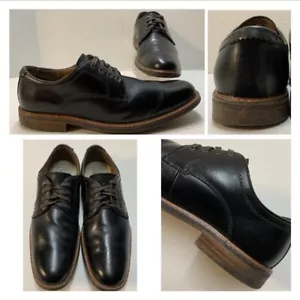 Chaps Ralph Lauren Black Leather Lace Up Oxfords Shoes Mens 10.5 Classic - Picture 1 of 15