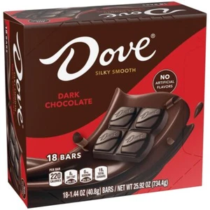 Dove Candy Dark Chocolate Bars Full Size 144 oz Pack of 18 Box - Picture 1 of 1