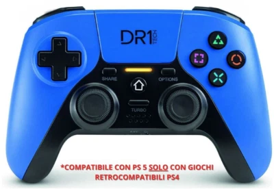 DR1TECH ShockPad Controller Wireless PS4/PS3/PC/iOS/PS5* Vibrazione Doppia - BLU - Immagine 1 di 4