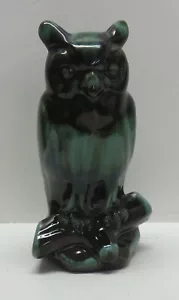 Vintage Blue Mountain Pottery BMP Canada Owl Figurine Drip Glaze Figure - 9 3/4" - Picture 1 of 9