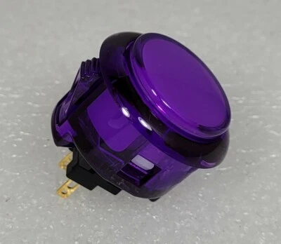Japan Sanwa Clear Violet Buttons x 1 pc OBSC-30-CVI Video Arcade Parts - Image 1 of 3